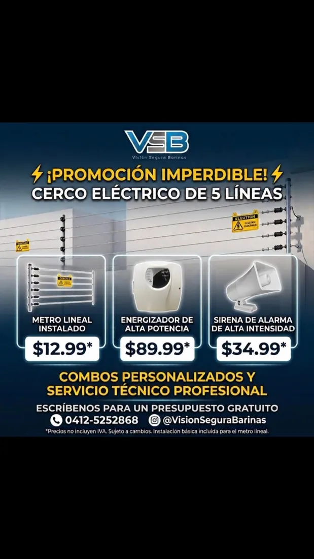 Cartel de promoción de cerco eléctrico de 5 líneas