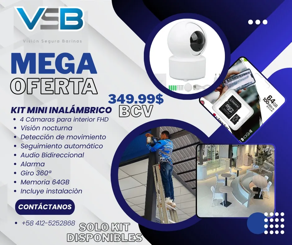Cartel de la mega oferta de kit mini inalámbrico